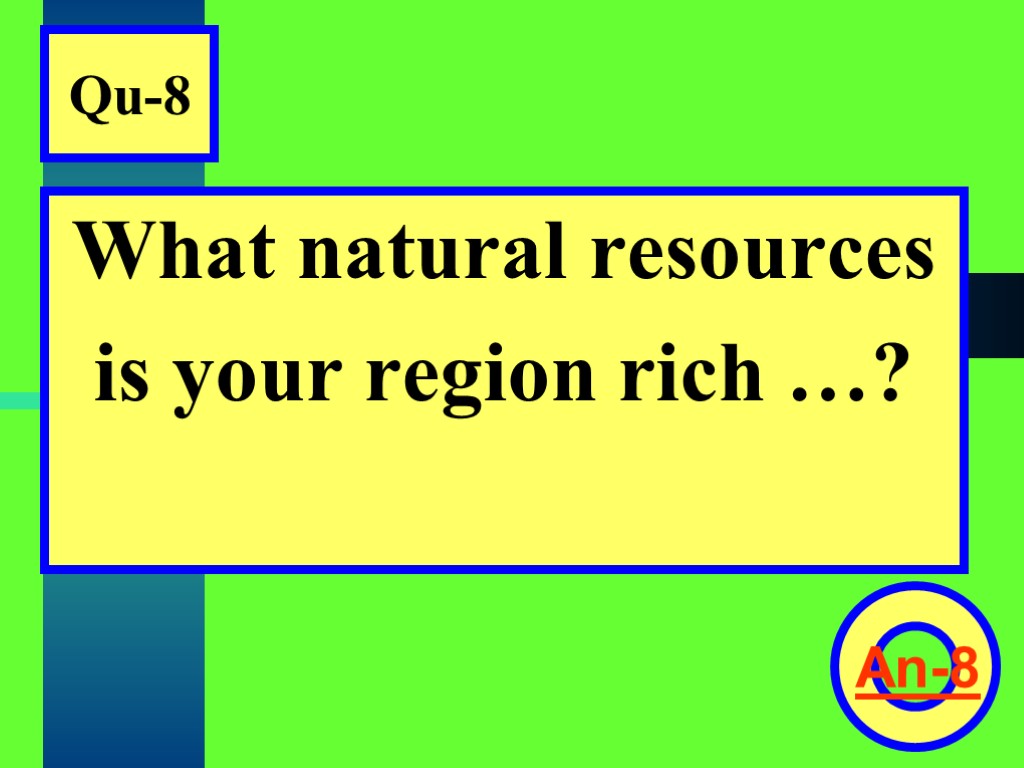 Qu-8 What natural resources is your region rich …? An-8